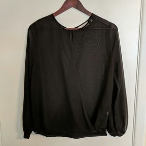 Jennifer Lopez Sheer Black Blouse M